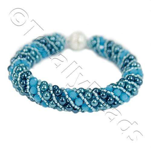 Russian Spiral 2 Necklace Bracelet turquoise bracelet making kit — DIY set with beads and instructions for creating handmade jewelry