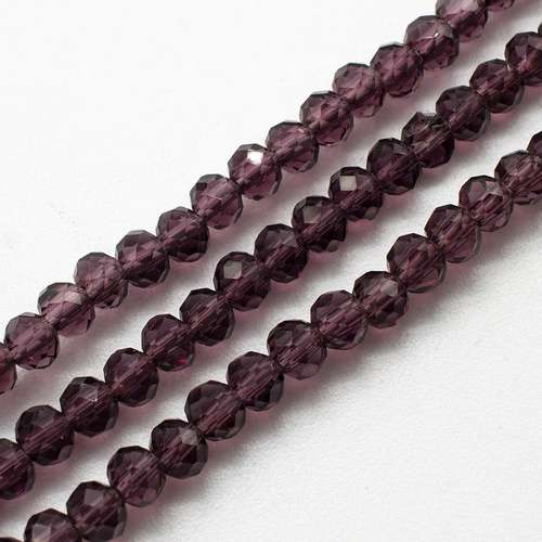 4mm crystal beads purple, pack of 130 — faceted for jewelry making and beadwork
