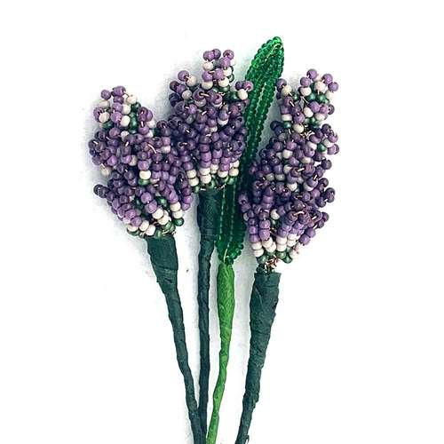 Beaded Lavender Flowers shaded lavender jewelry making kit — DIY set with beads and instructions for creating handmade jewelry