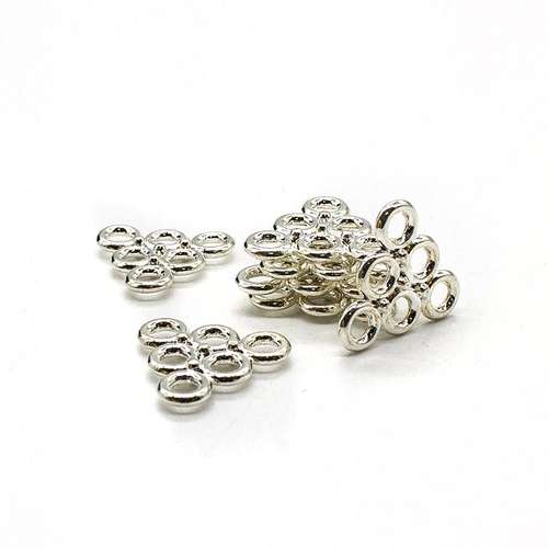 Triangle Metal 6 Ring Connector 14mm - Silver 20pcs