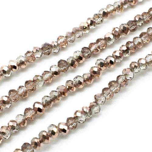 3mm crystal beads copper mirror, pack of 150 — faceted for jewelry making and beadwork