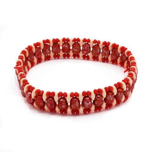 Elastic Samos Bracelet red bracelet making kit — DIY set with beads and instructions for creating handmade jewelry