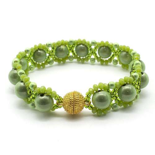 Lucy Miracle Bracelet lime green bracelet making kit — DIY set with beads and instructions for creating handmade jewelry