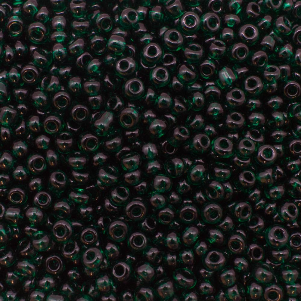 size 8 FGB glass seed beads transparent fern green — 50g pack, ideal for bead weaving, embroidery, and jewelry making