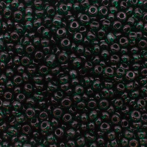 size 8 FGB glass seed beads transparent fern green — 50g pack, ideal for bead weaving, embroidery, and jewelry making