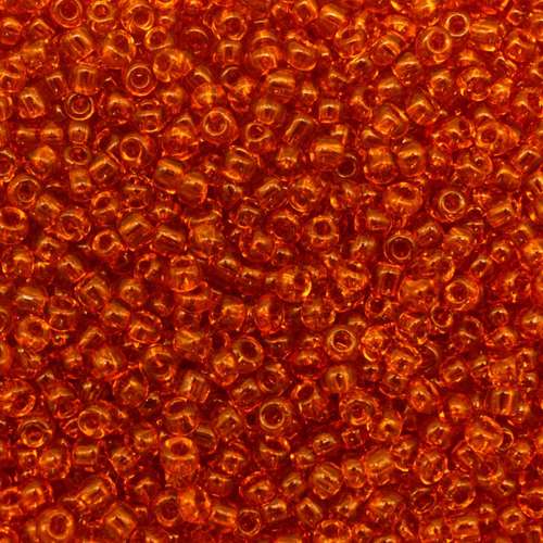 size 8 FGB glass seed beads transparent orange — 50g pack, ideal for bead weaving, embroidery, and jewelry making