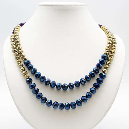 Crystal Rondelle Elenor Necklace Pack iris necklace making kit — DIY set with beads and instructions for creating handmade jewelry