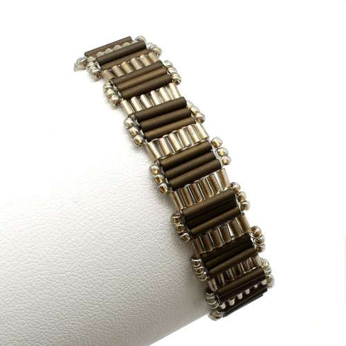 Brenda's Bugle Bracelet Dark Copper Makes 3 bracelet making kit — DIY set with beads and instructions for creating handmade jewelry