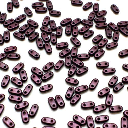 6mm Czech glass glass beads metallic suede dark plum — pack of 7, high-quality two-hole beads ideal for jewelry making, bead weaving, and…