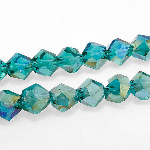8mm crystal beads teal ab — AB finish, faceted for jewelry making and beadwork