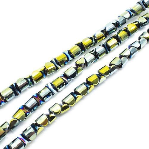 6mm crystal beads green iris, pack of 30 — faceted for jewelry making and beadwork