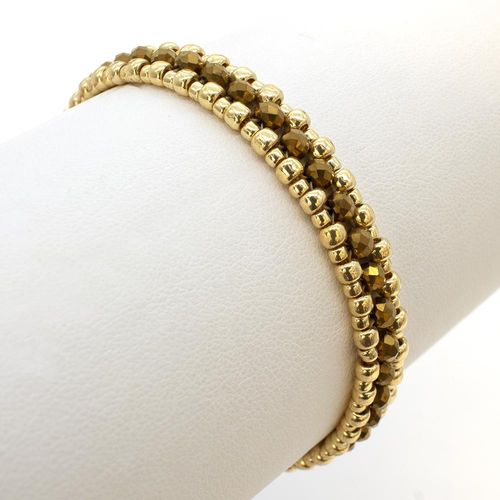 Lara Crystal Bracelets Kit gold bracelet making kit — DIY set with beads and instructions for creating handmade jewelry