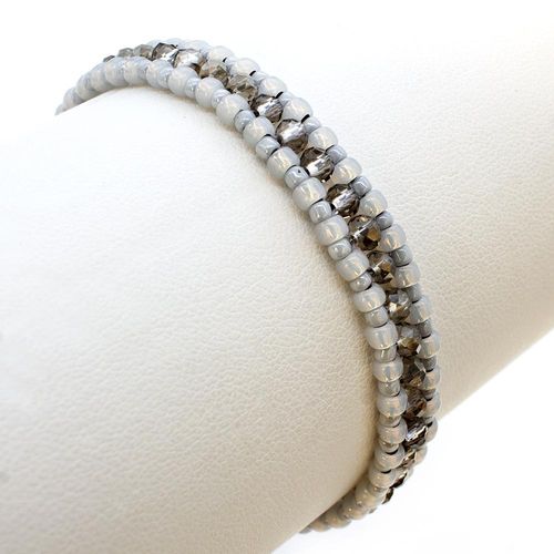 Lara Crystal Bracelets Kit silver cloud bracelet making kit — DIY set with beads and instructions for creating handmade jewelry