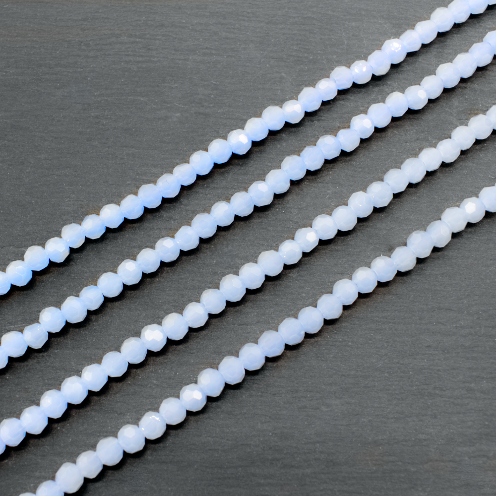 4mm crystal beads light opal blue — faceted for jewelry making and beadwork