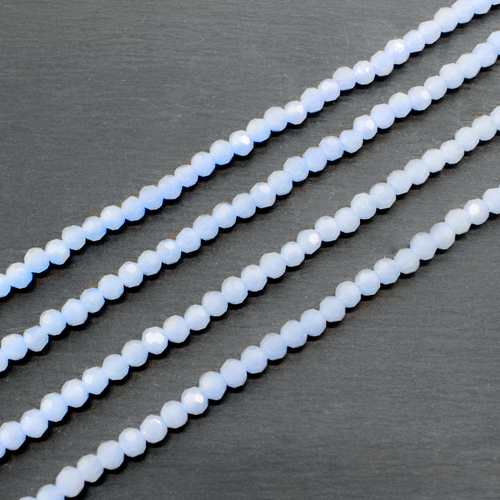 4mm crystal beads light opal blue — faceted for jewelry making and beadwork