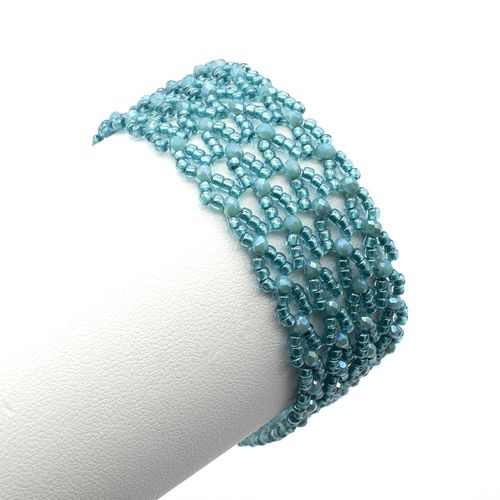Diane Bracelet teal bracelet making kit — DIY set with beads and instructions for creating handmade jewelry