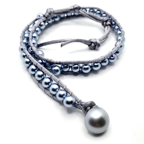 Pearl Wrap Bracelet lagoon bracelet making kit — DIY set with beads and instructions for creating handmade jewelry