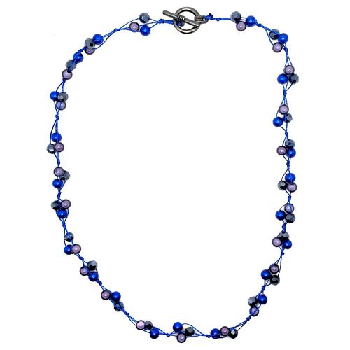 Knotted Jewellery royal blue jewelry making kit — DIY set with beads and instructions for creating handmade jewelry