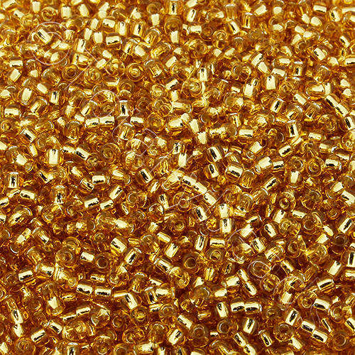 Toho Size 11 Seed Beads 10g - Silver Lined Med Topaz