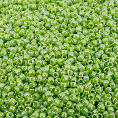 Toho Size 11 Seed Beads 10g - Opaque Lust. Sour Apple