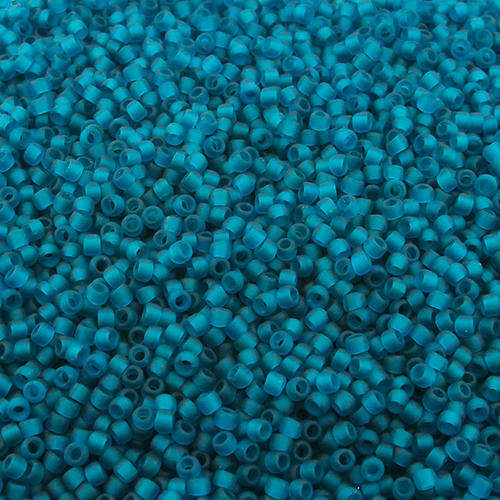 Toho Size 15 Seed Beads 10g - Trans.Frosted Teal