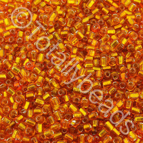 Seed Beads Silver Lined Orange - Size 11 100g