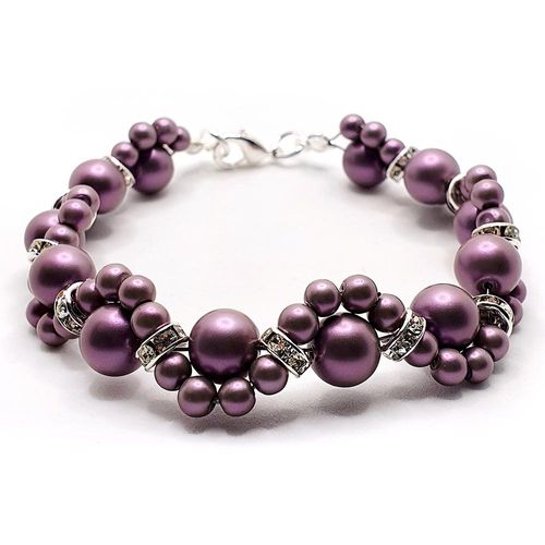 Satin Sparkle Bracelet byzantine silver bracelet making kit — DIY set with beads and instructions for creating handmade jewelry