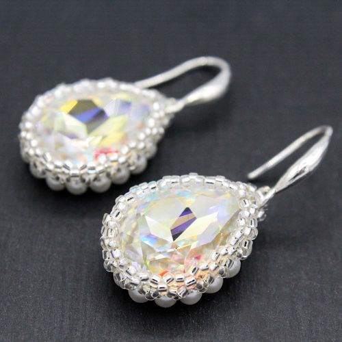 Shanaa Rivoli Earrings Kit crystal ab earring making kit — DIY set with beads and instructions for creating handmade jewelry