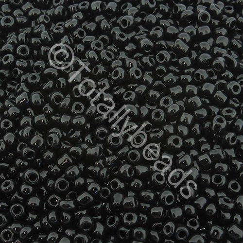 Seed Beads Opaque Black - Size 11 100g