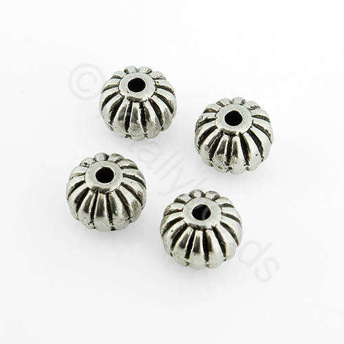 Antique Silver Bead - Pumpkin 9mm 8pcs