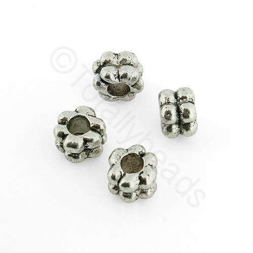 Antique Silver Bead - Rondelle 7mm 10pcs