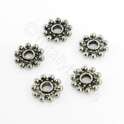 Antique Silver Bead - Spacer Flower 8mm 20pcs