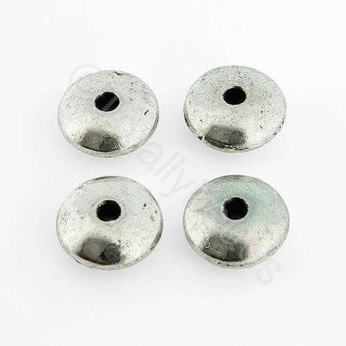 Antique Silver Bead - Rondelle 10mm 15pcs