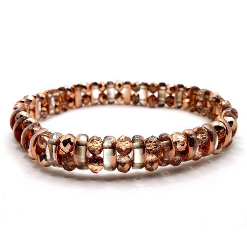 Luna Bracelet rose champagne bracelet making kit — DIY set with beads and instructions for creating handmade jewelry