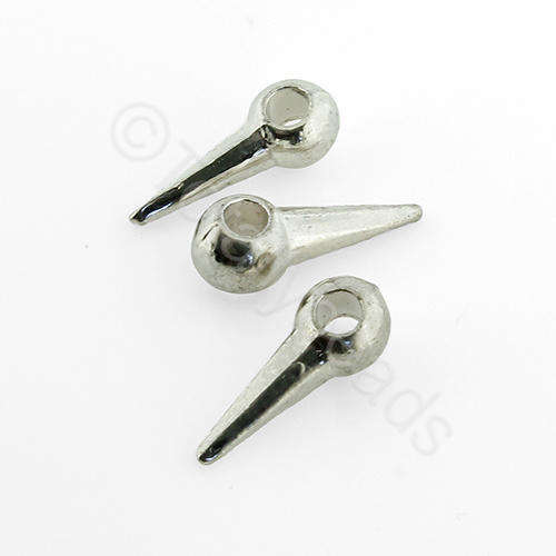 Silver Metal Bead Spike 14x5mm 20pcs