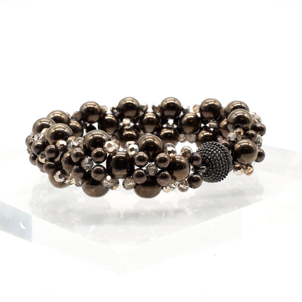 Hematite Hugs & Kisses Bracelet hickory rose bracelet making kit — DIY set with beads and instructions for creating handmade jewelry