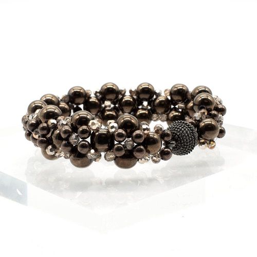 Hematite Hugs & Kisses Bracelet hickory rose bracelet making kit — DIY set with beads and instructions for creating handmade jewelry