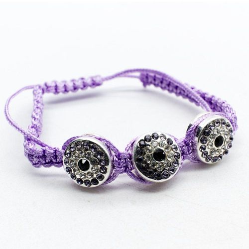 Shamballa Coin Bracelet lilac bracelet making kit — DIY set with beads and instructions for creating handmade jewelry