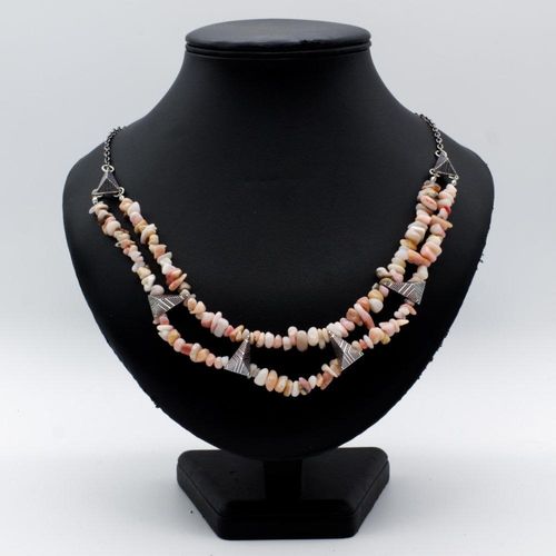 Amara Necklace pink opal necklace making kit — DIY set with beads and instructions for creating handmade jewelry