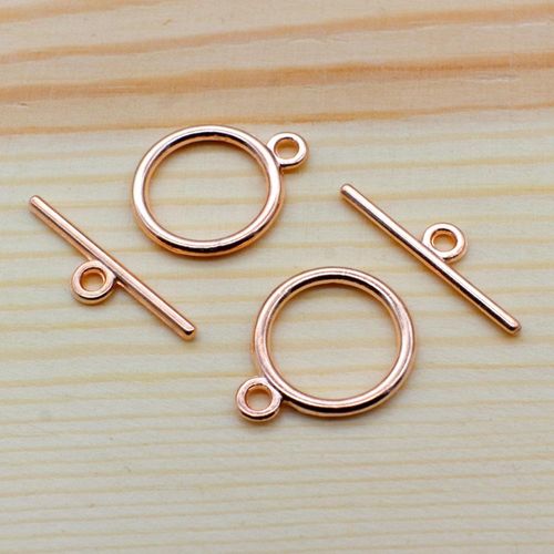 Metal Toggle Ring 15mm 5 sets Rose Gold for jewellery making