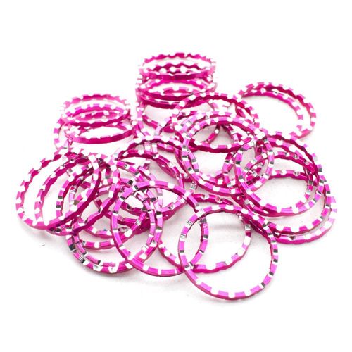 Aluminium Coloured Rings 20mm Magenta 10pcs for jewellery making