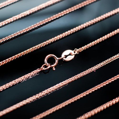 Rose Gold Sterling 925 Chain Necklace Chopin 1.2 16 string 6mm for jewellery making
