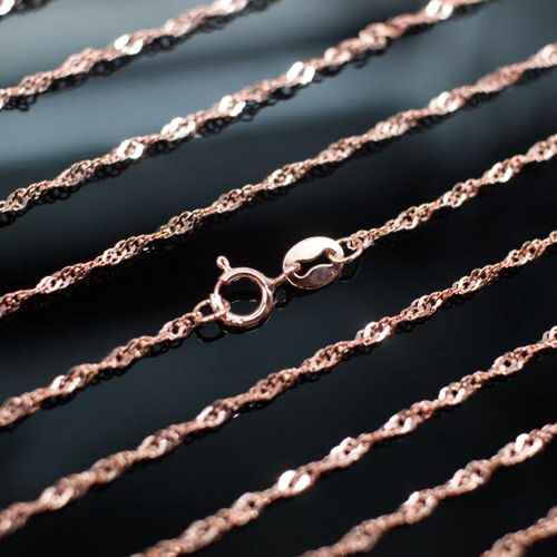 Rose Gold Sterling 925 Chain Necklace Twist 1.5 16 string 6mm for jewellery making