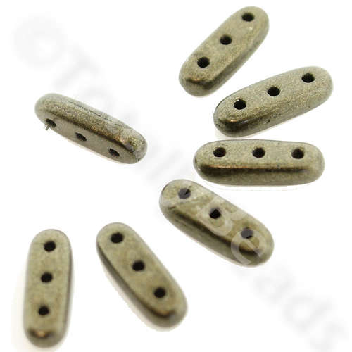 10mm Czech glass glass beads metallic suede dark green — pack of 30, high-quality two-hole beads ideal for jewelry making, bead weaving,…