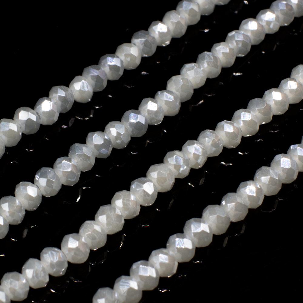 3.5mm crystal beads silver cloud 150pc — plated finish, ideal for jewelry making and beadwork