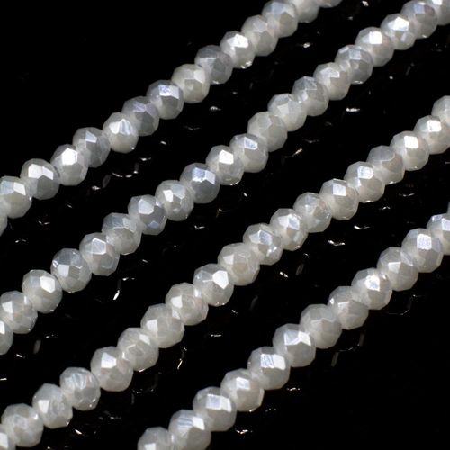 3.5mm crystal beads silver cloud 150pc — plated finish, ideal for jewelry making and beadwork