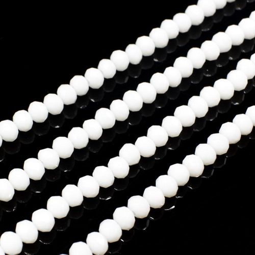 3.5mm crystal beads opaque white, pack of 150 — faceted for jewelry making and beadwork