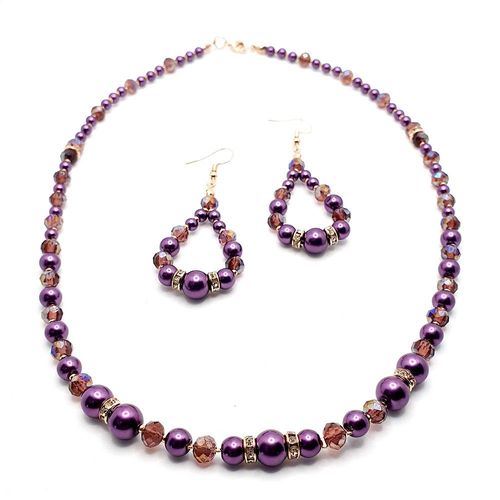 Penelope Jewellery Set Makes 2 plum jewelry making kit — DIY set with beads and instructions for creating handmade jewelry