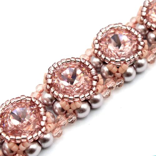 Rosalie Rivoli Encased Bracelet lt pink bracelet making kit — DIY set with beads and instructions for creating handmade jewelry