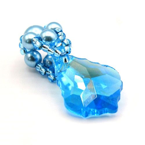 Elsie Baroque Pendant Bail Kit aqua ice jewelry making kit — DIY set with beads and instructions for creating handmade jewelry